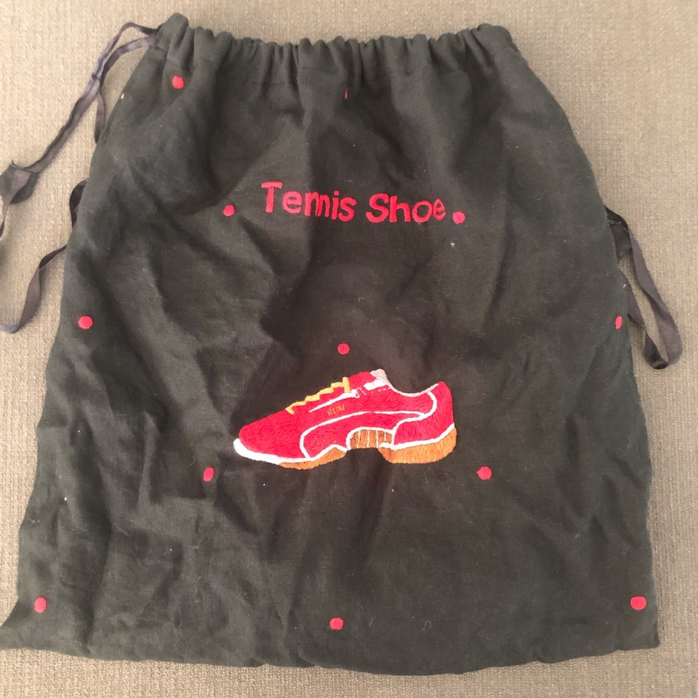 Tennis Sneaker Travel Storage Dust Bag Black And Lined For Extra Protection